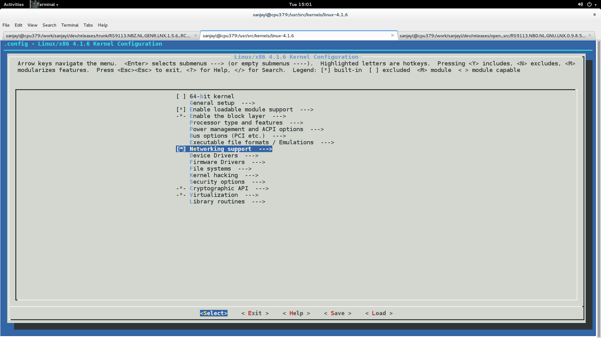 Networking support menu