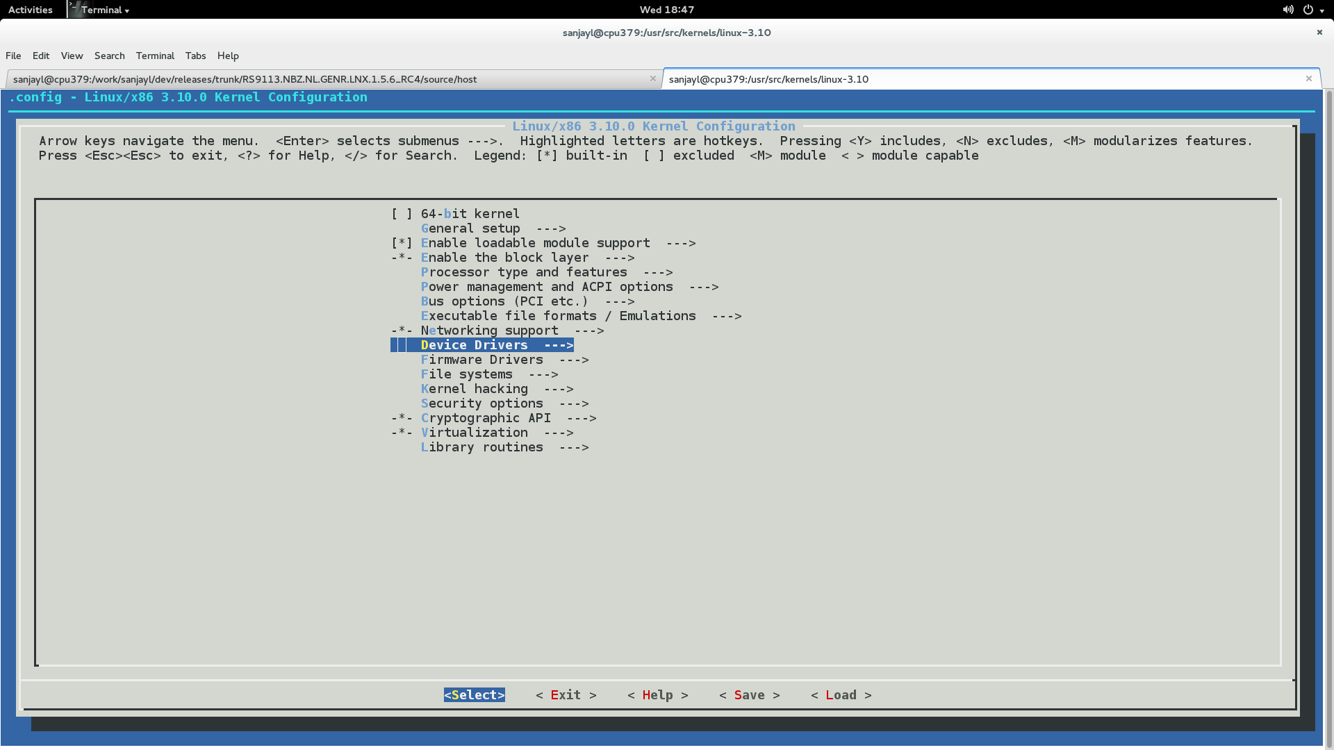 Kernel Configuration Menu