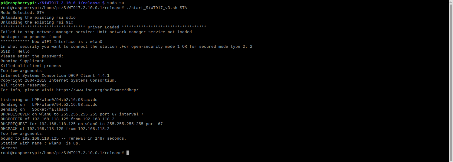 Station Mode AP Connection Settings