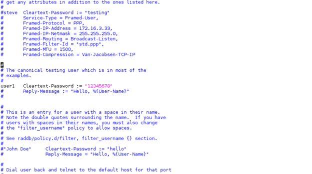 Users File Configuration