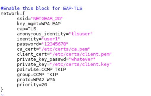 Certificates Config Example in Supplicant Config File