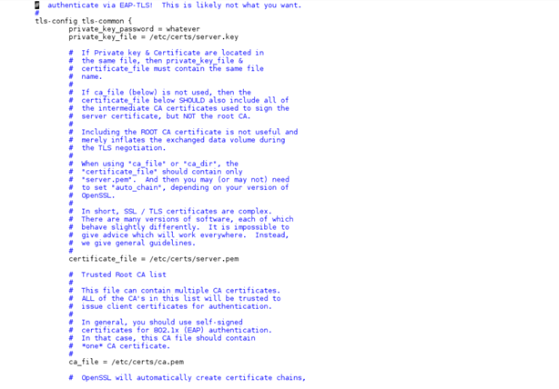 Server Certificates Config Example