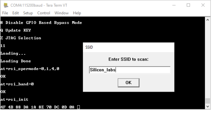 Pop up for input for SSID