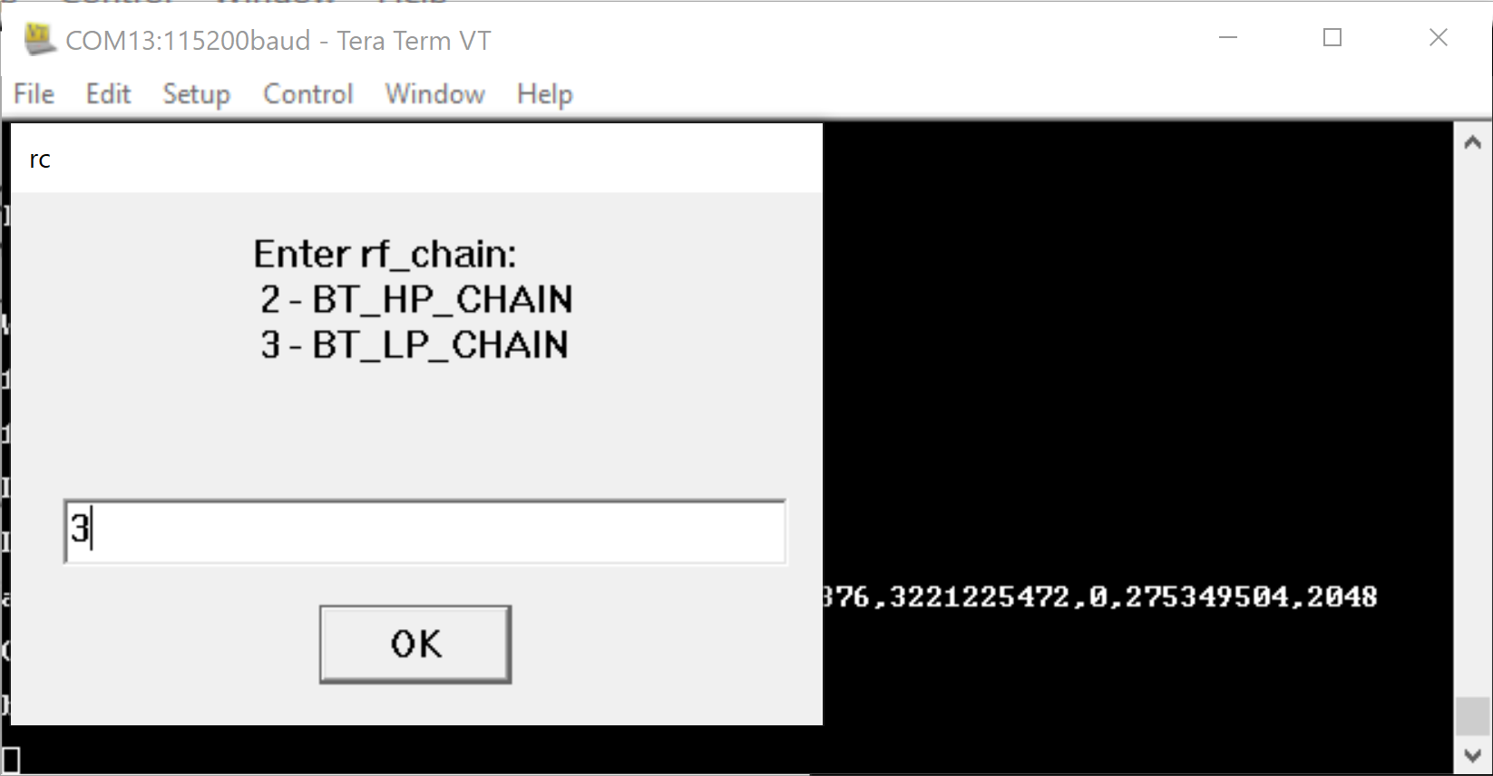 RFChain selection