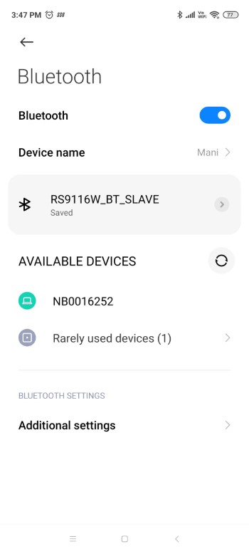 connection establishment between the mobilephone and the module