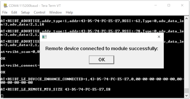 BLE Device Connected