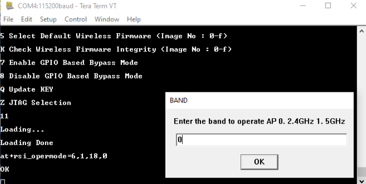 Band Input prompt