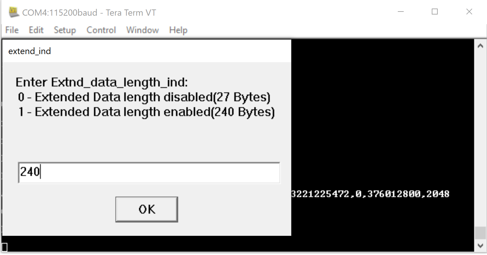 Extended data length ind