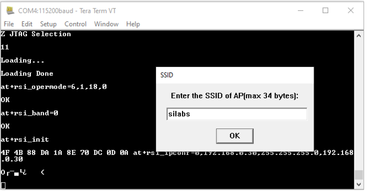 SSID input prompt