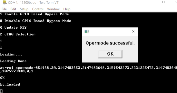 Opermode command success