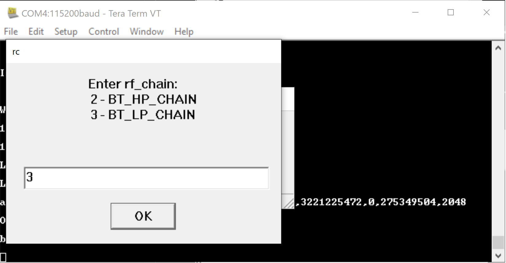 RFChain selection