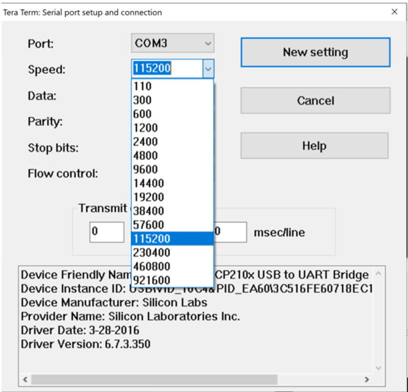 Baud Rate Selection