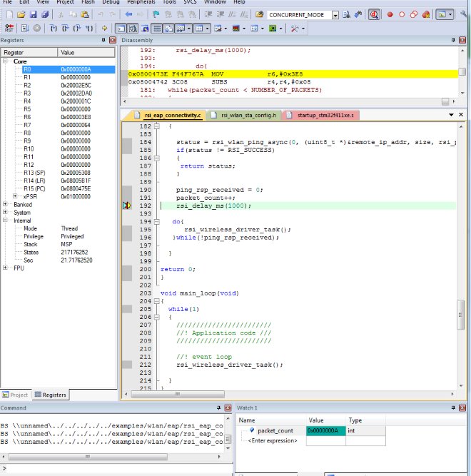 The Packet_count is continuously incremented-2