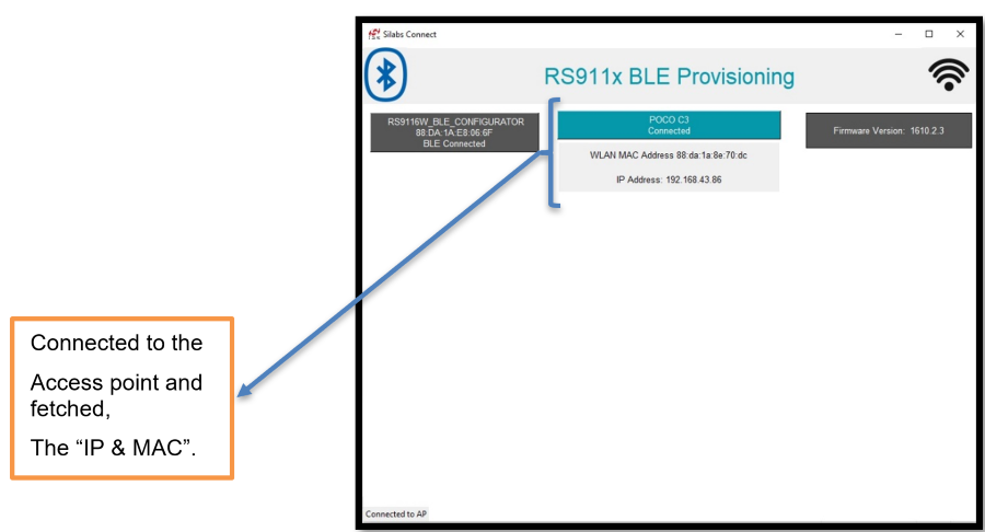 Connected Access point IP and MAC