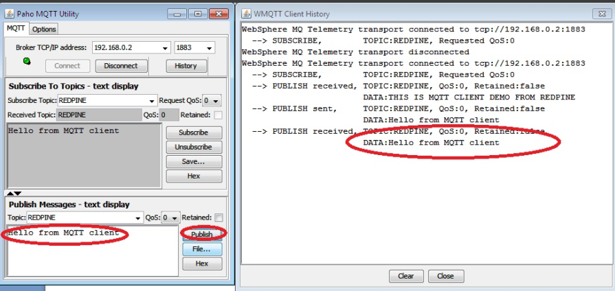 Publish a message using MQTT Utility