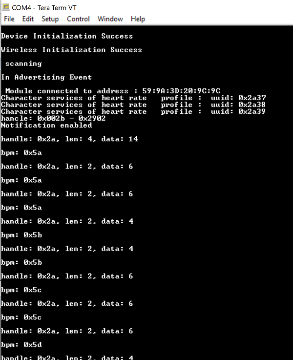 Prints in Teraterm for Client Configuration