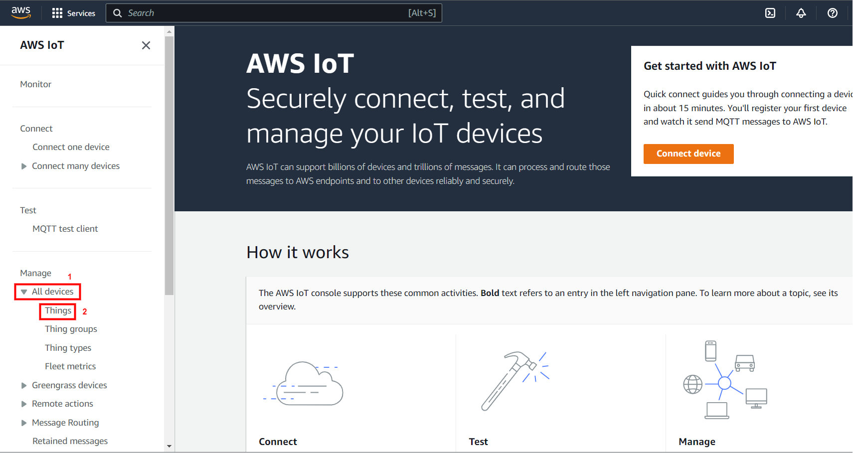 AWS console