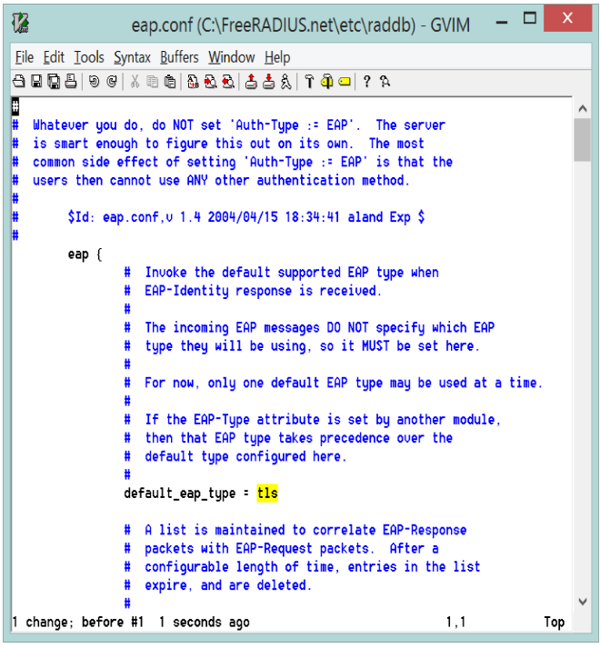 Change the input for the "default_eap_type" field 