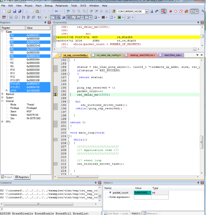 The Packet_count is continuously incremented-1