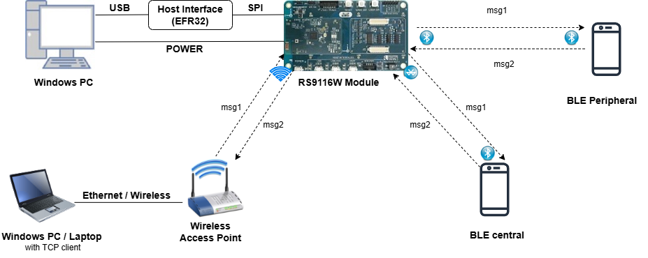 Setup Diagram of WLAN BLE AE CoEx Example