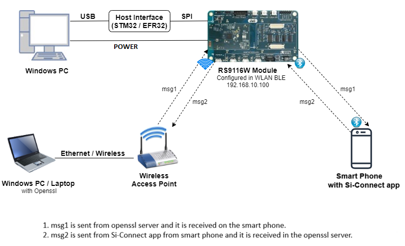Setup diagram for WLAN BLE Power save