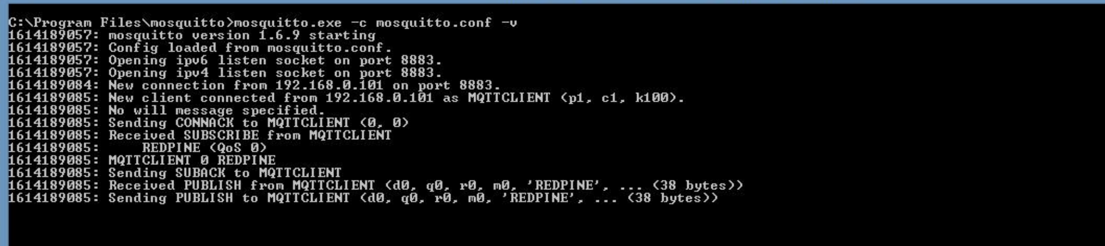 For opening MQTT server