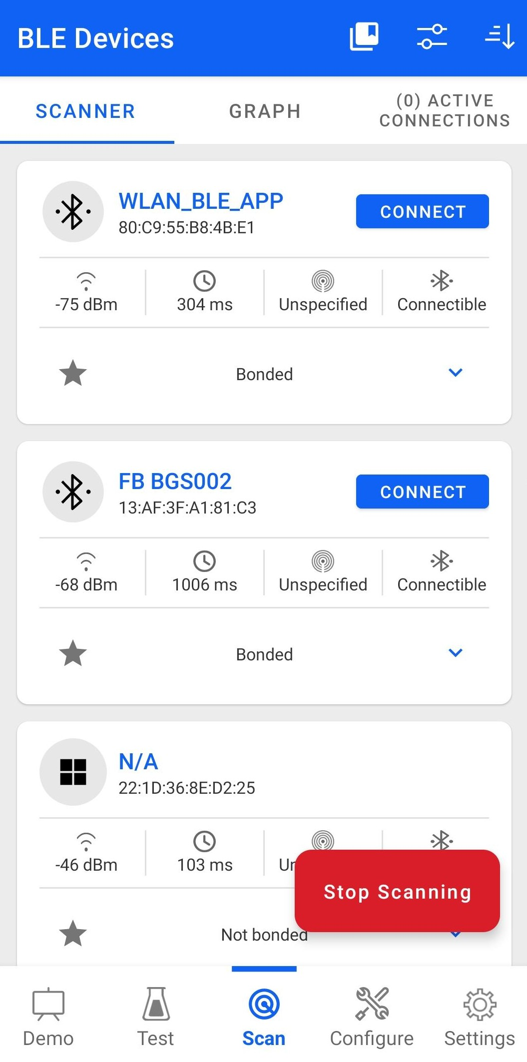 WLAN_BLE_APP Mobile screenshot