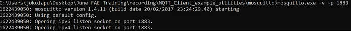 Run MQTT broker in Windows PC1