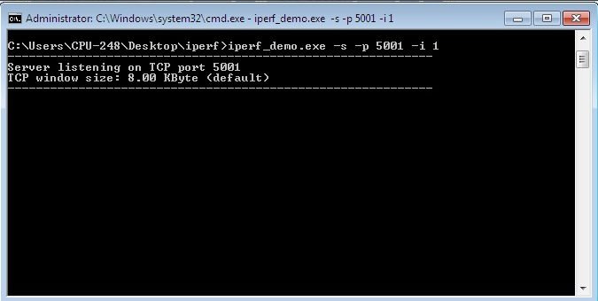 Open TCP server in command prompt