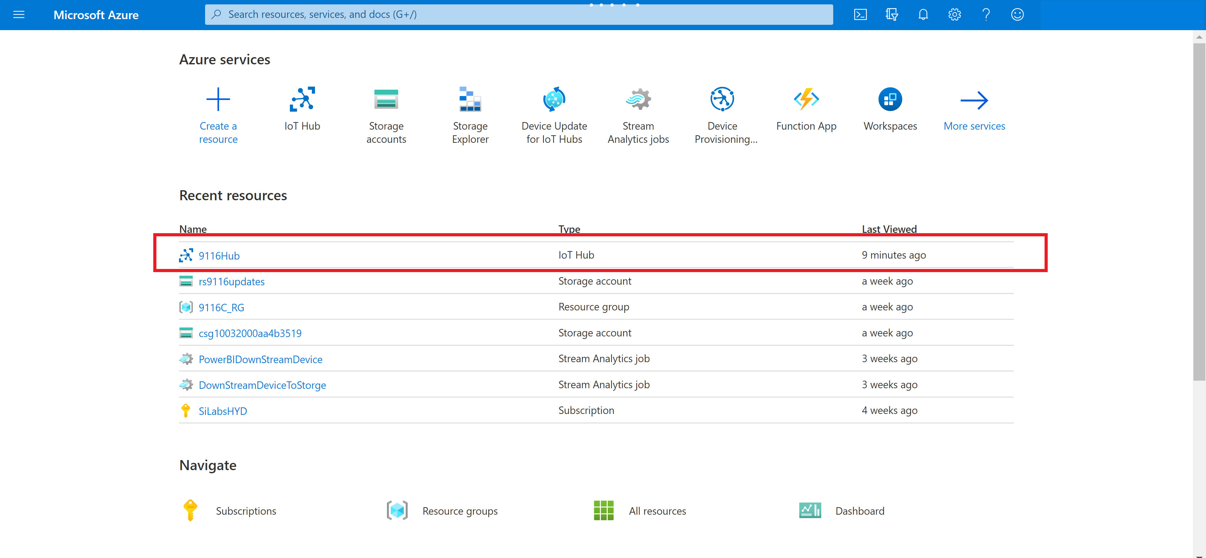 IoT Hub resource