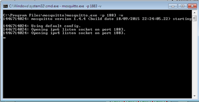 Run MQTT broker in Windows PC1