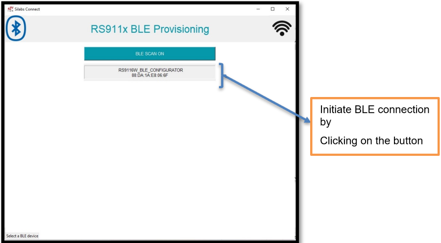 BLE device displayed 