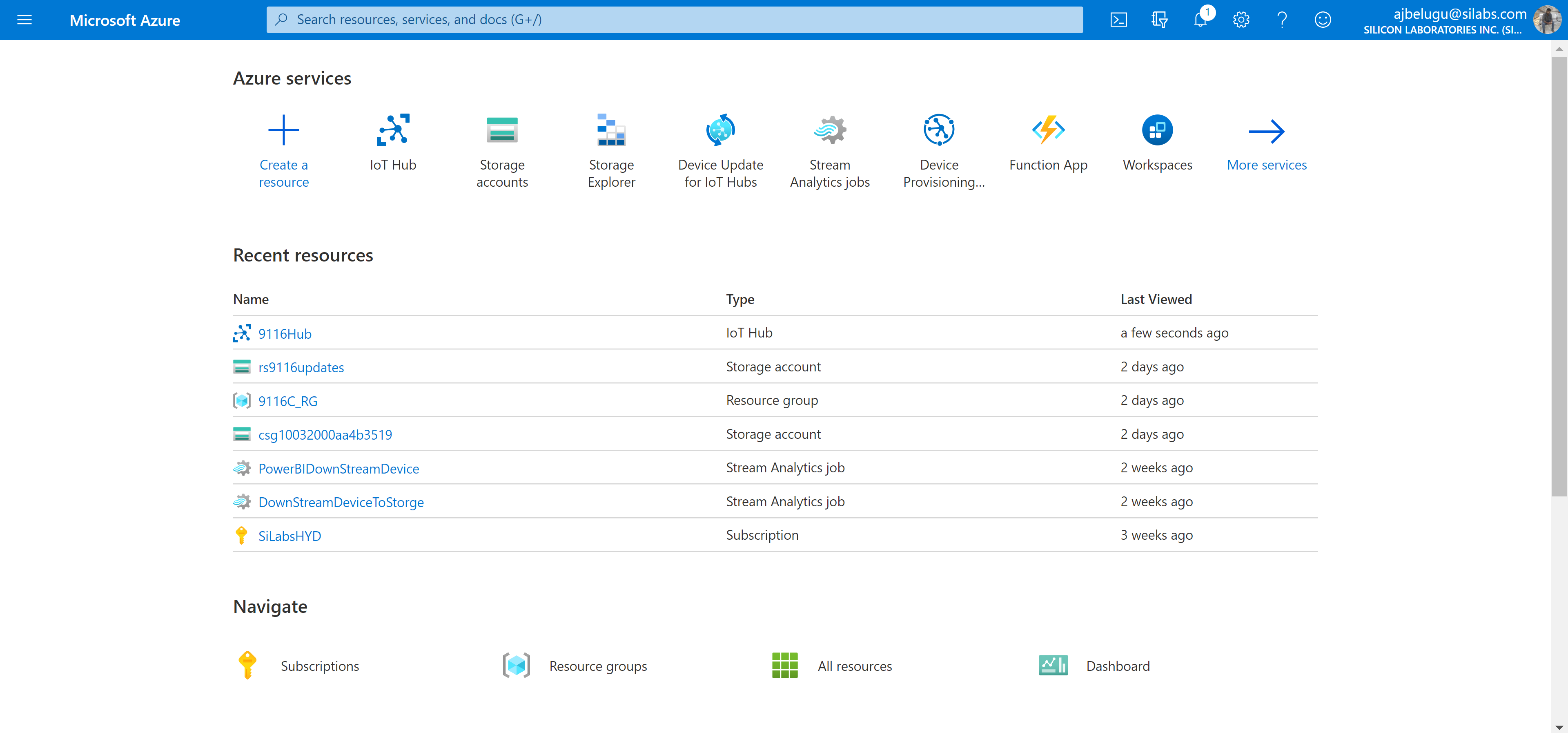 Azure portal login