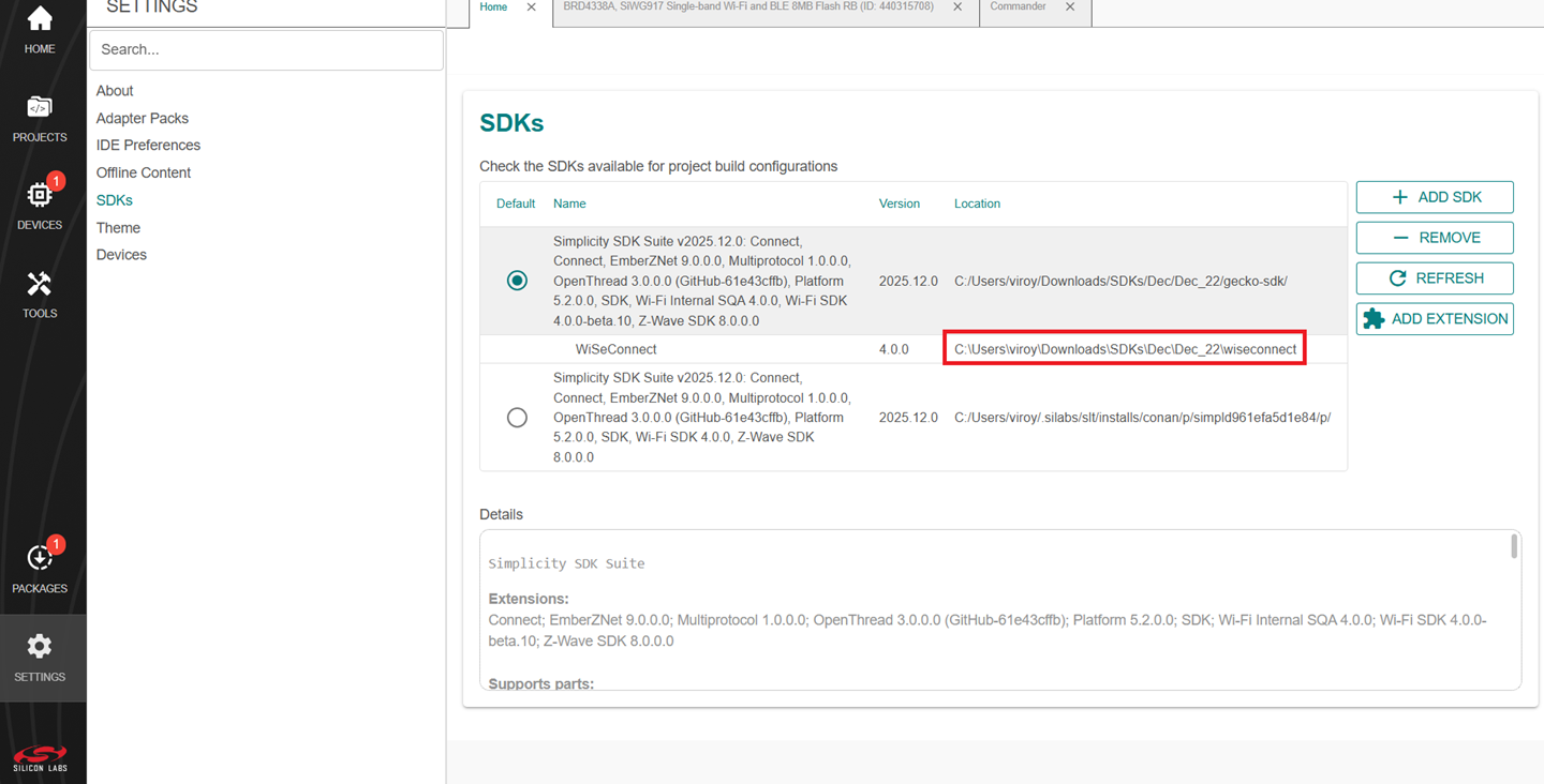 Click the Manage SDKs buttton