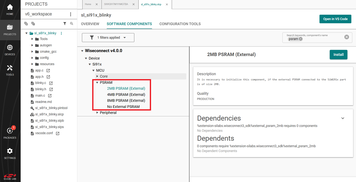 External PSRAM component