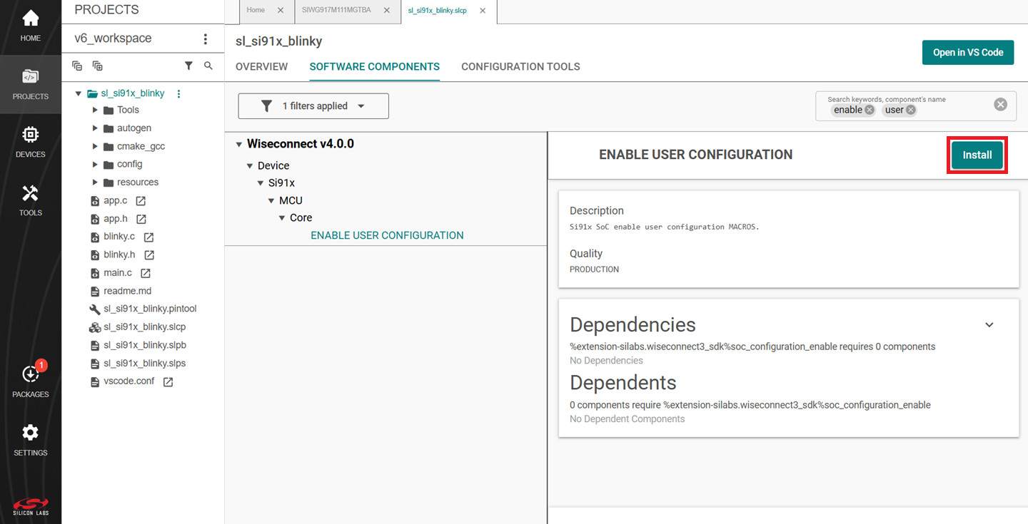 OPN Install "Enable USER CONFIGURATION" Macro