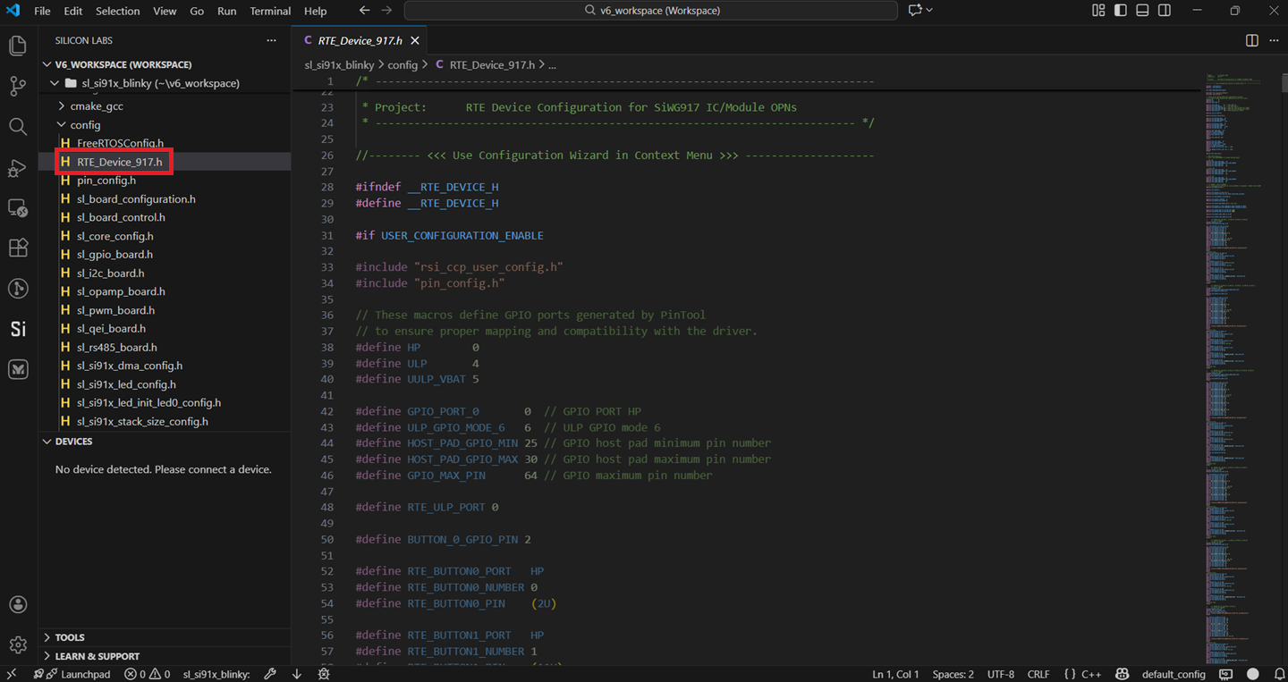 OPN RTE_DEVICE_917.h File