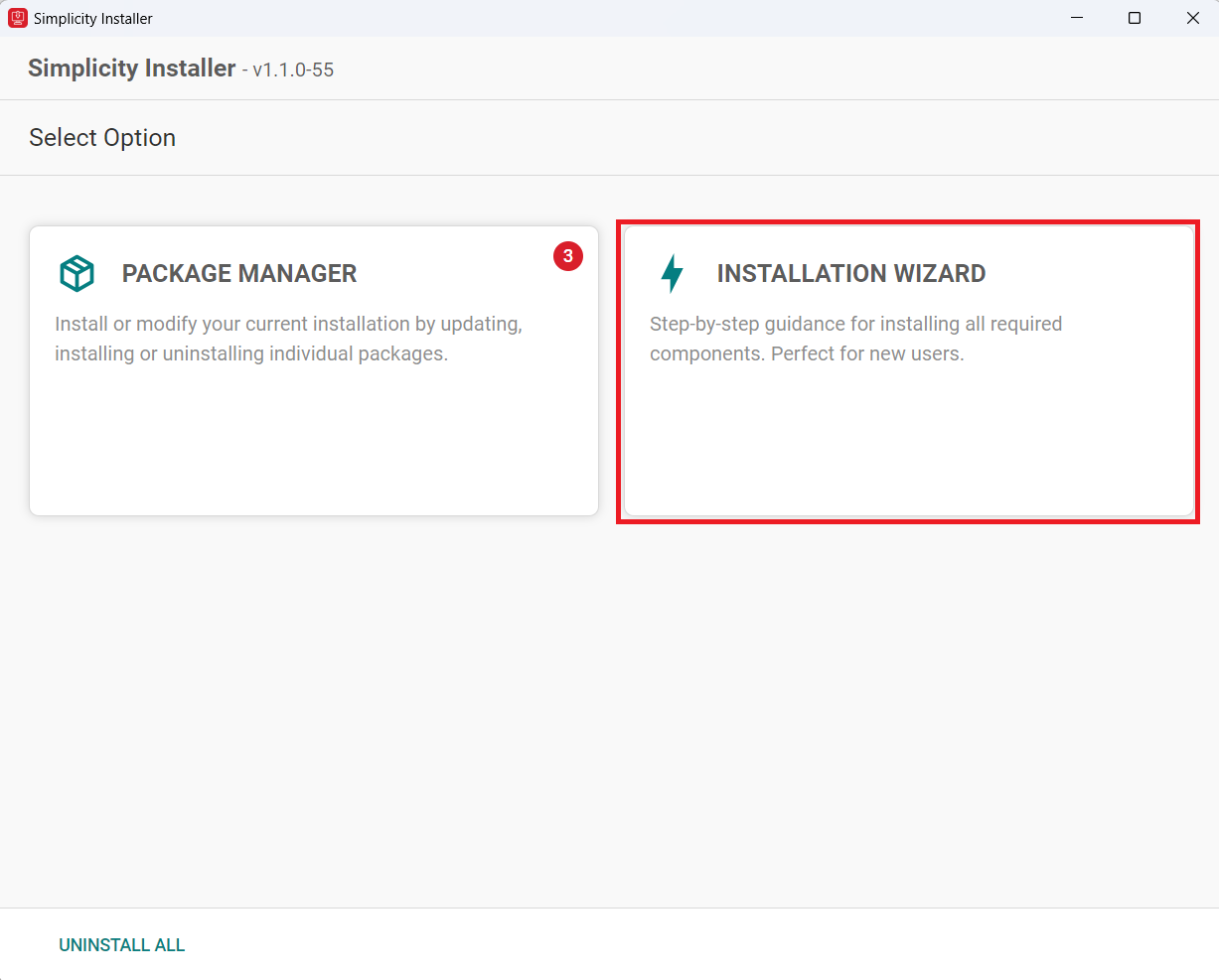 Select Installation wizard