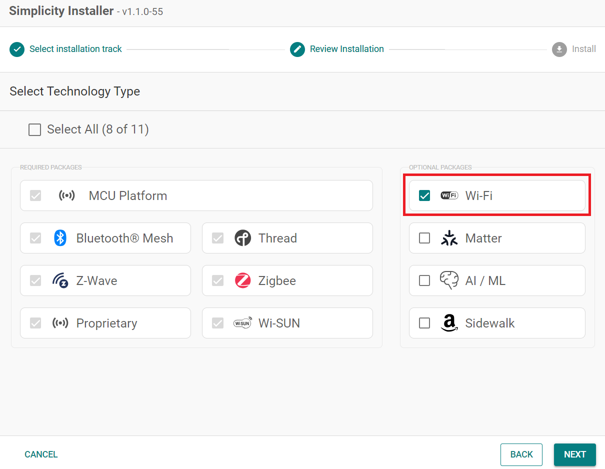 Select Wi-Fi Option