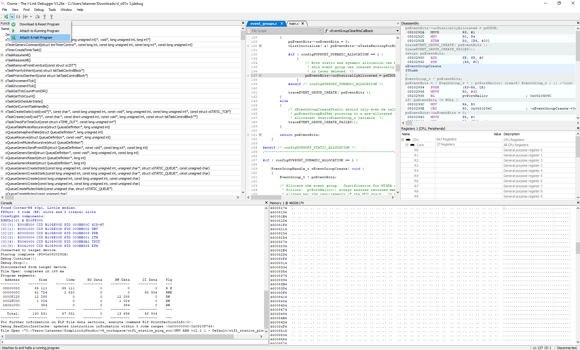 Attach and Halt Program