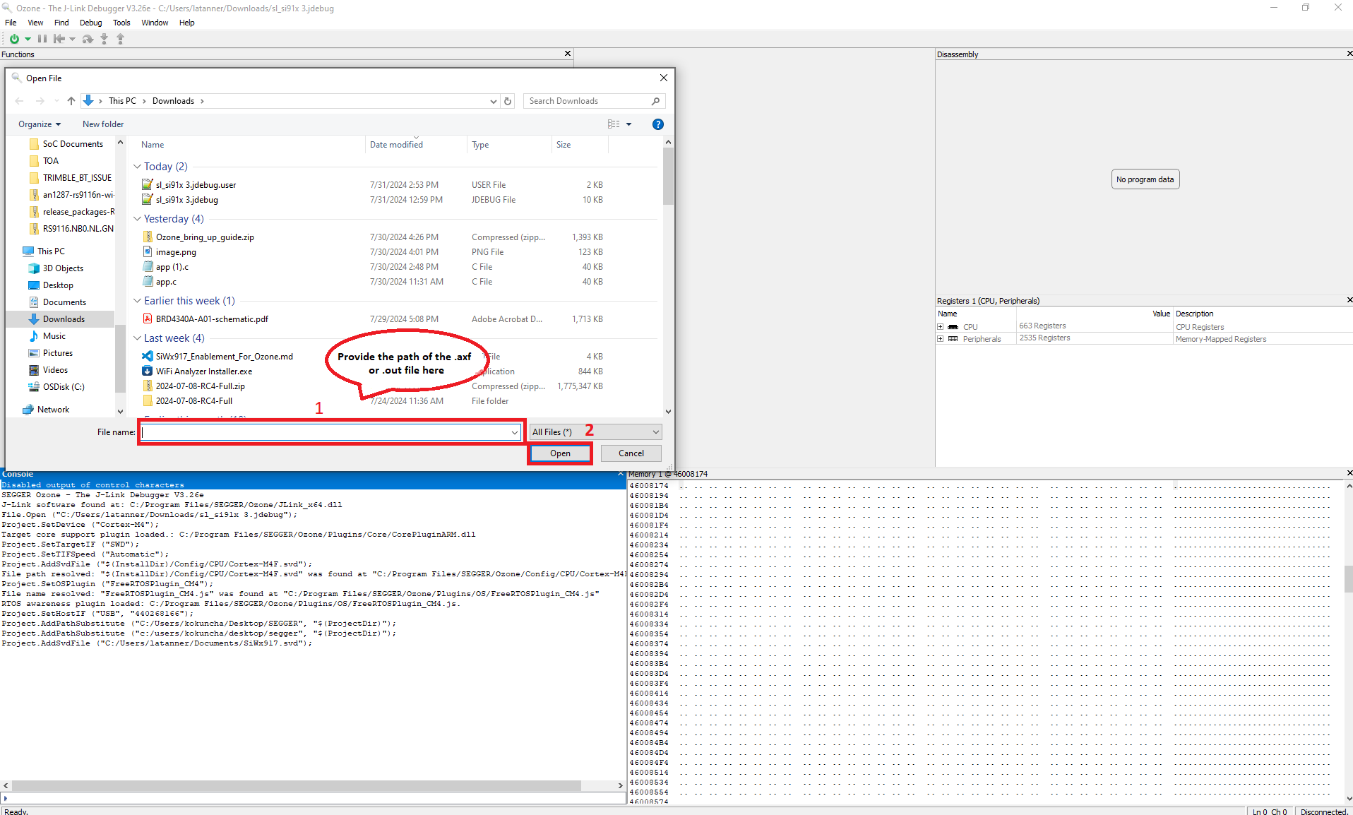 Open application binary