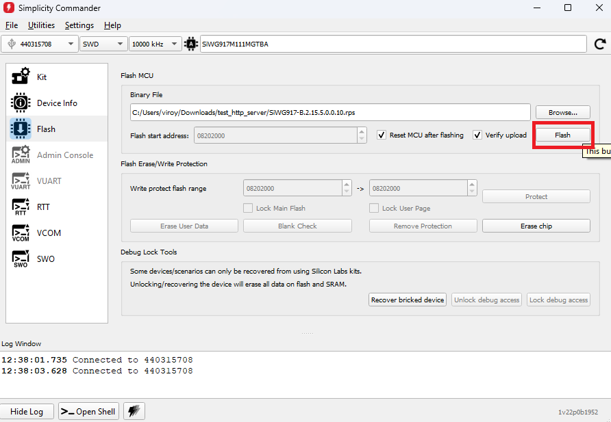 Click the Flash button