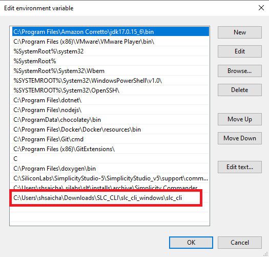 Path System Varaible for slc-cli access