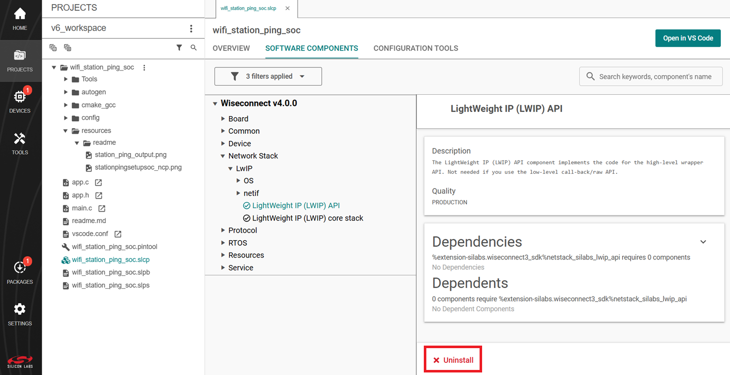 Uninstall Component 1
