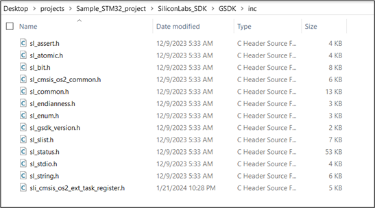 Add header files from SiSDK (formerly GSDK)