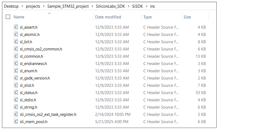 Add header files from SiSDK (formerly GSDK)
