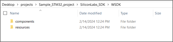 Required files and folders from SDK