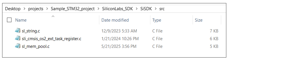 Add C source files from SiSDK (formerly GSDK)