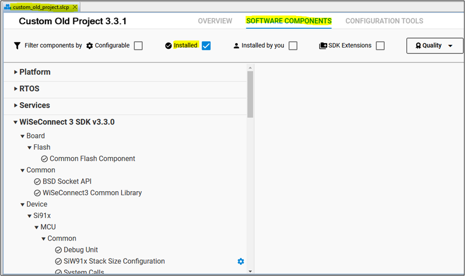 install components