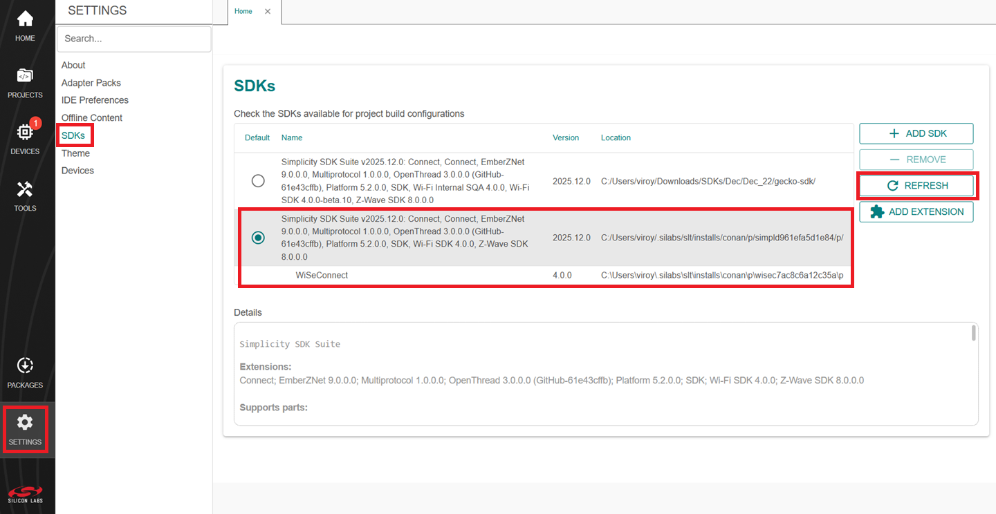 GSDK and WiSeConnect SDK combination